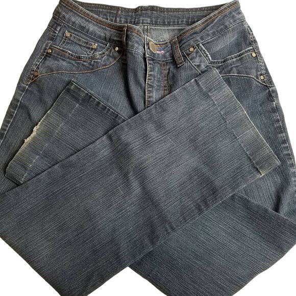 Beija Flor Blue Jeans  Excellent Quality Straight Leg Very Nice! Size 8 - Picture 1 of 6
